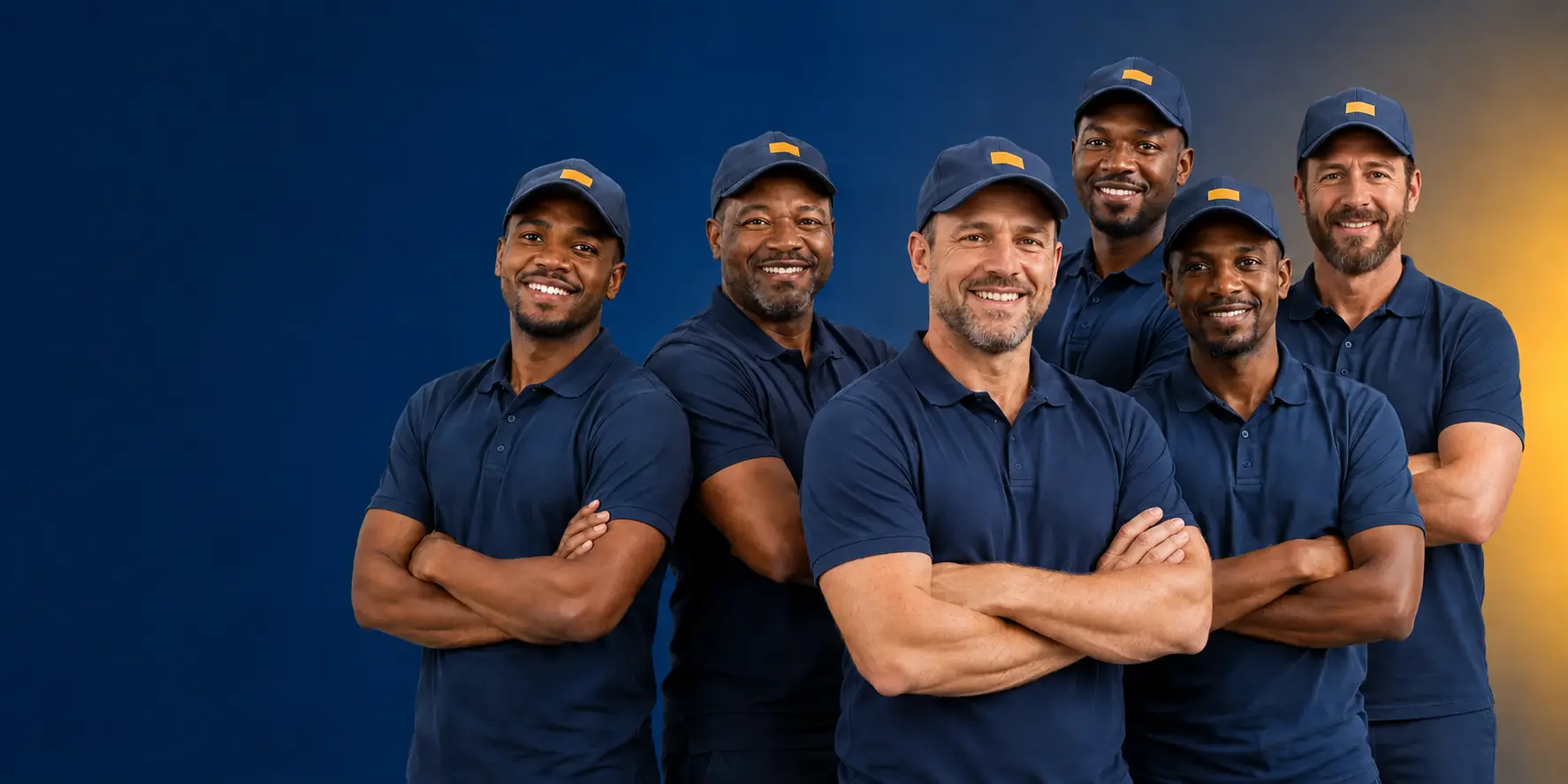 Illustrative mixed group of local guttering professionals